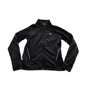 Adidas Track Jacket Windbreaker Black White Stripes Reflective Small Size 6